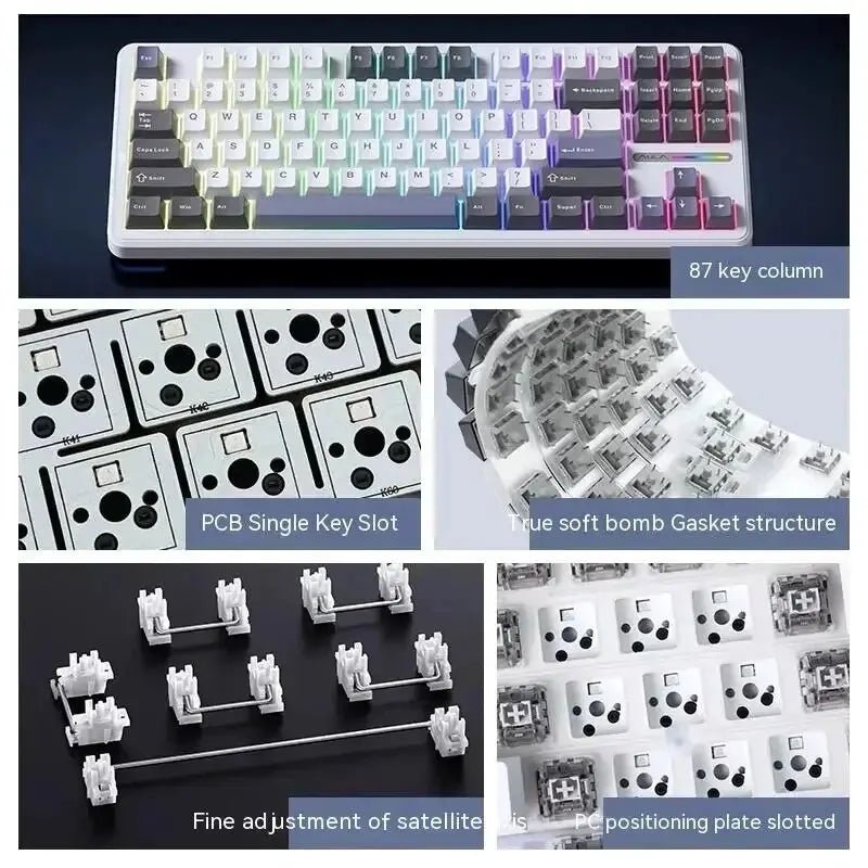 AULA F87Pro Mechanical Keyboard – Hot - Swappable Switches, RGB Backlight, Wireless 2.4GHz - TheElecnest
