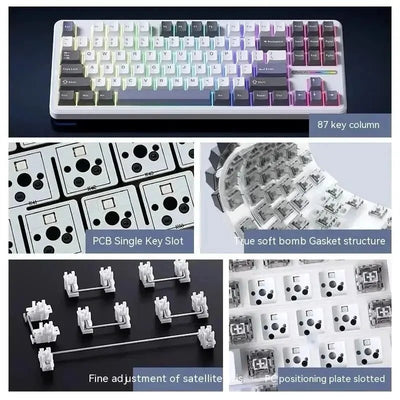 AULA F87Pro Mechanical Keyboard – Hot - Swappable Switches, RGB Backlight, Wireless 2.4GHz - TheElecnest
