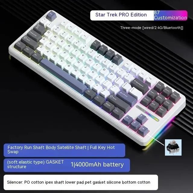 AULA F87Pro Mechanical Keyboard – Hot - Swappable Switches, RGB Backlight, Wireless 2.4GHz - TheElecnest