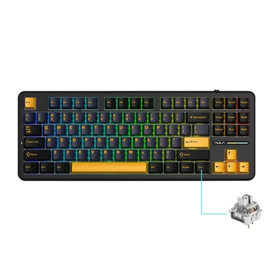 AULA F87Pro Mechanical Keyboard – Hot - Swappable Switches, RGB Backlight, Wireless 2.4GHz - TheElecnest
