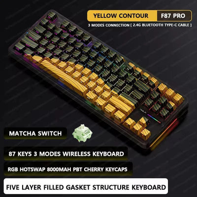 AULA F87Pro Mechanical Keyboard – Hot - Swappable Switches, RGB Backlight, Wireless 2.4GHz - TheElecnest