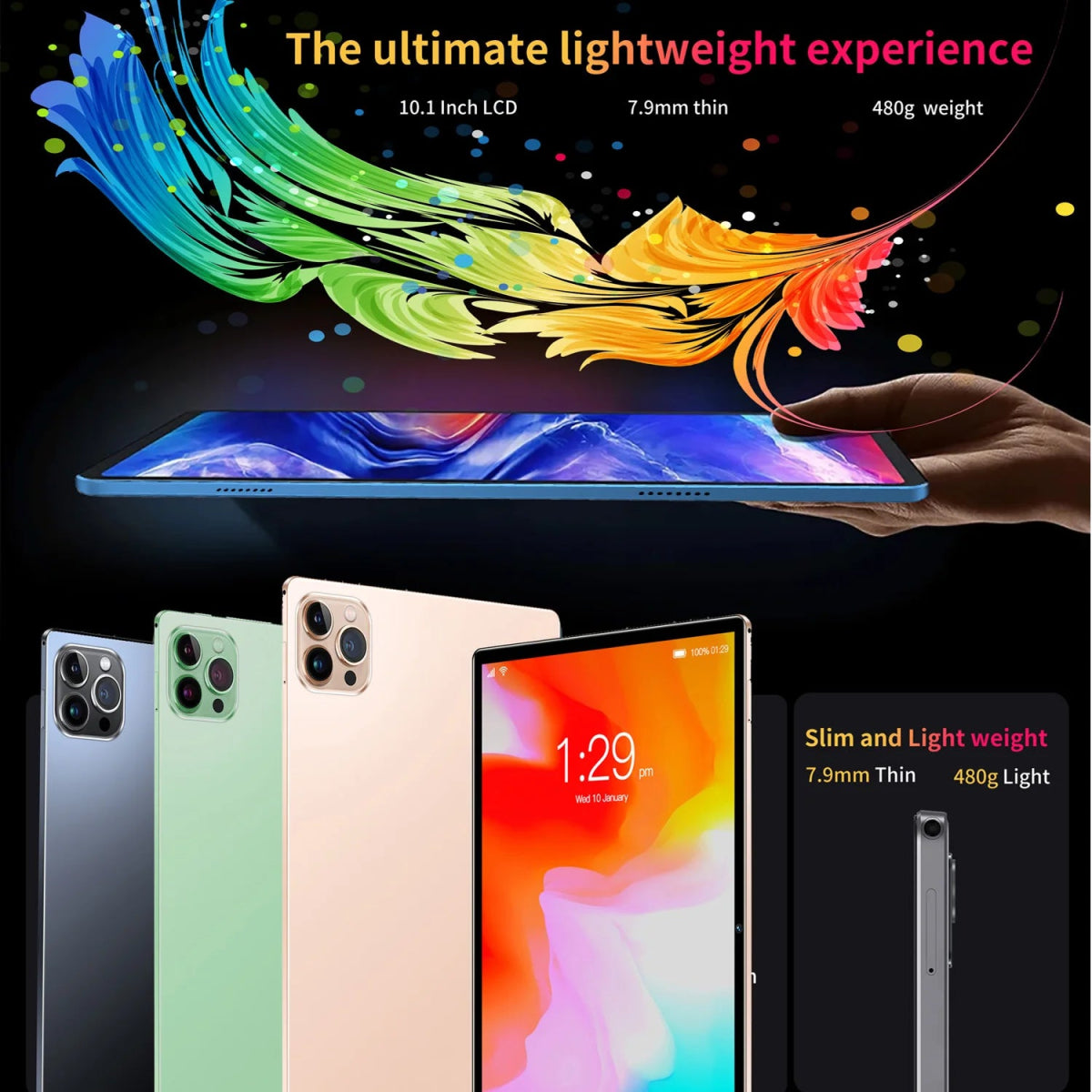 BDF 10.1" Android 13 Tablet – Octa - Core, 4GB RAM, 64GB Storage, Dual Cameras, 3G SIM, WiFi - TheElecnest