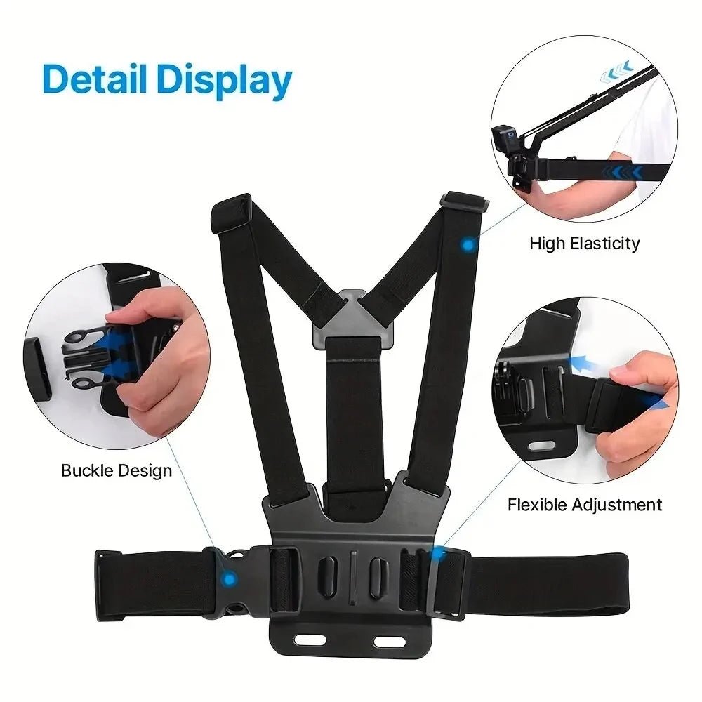EXSKOF Action Camera Kit – Perfect for POV & Hands - Free Recording - TheElecnest