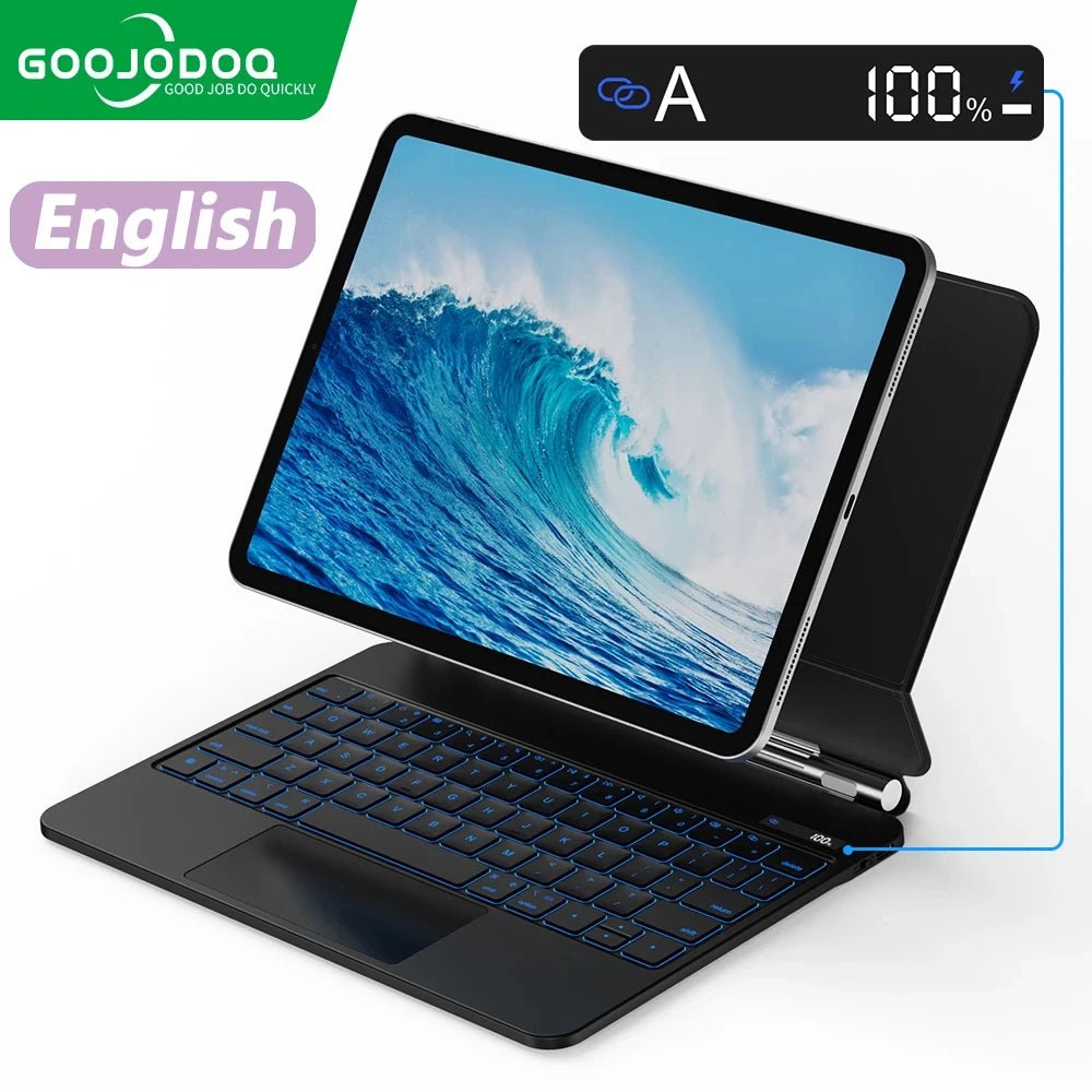 GOOJODOQ Magic Keyboard for iPad – Wireless Metal Case with Touchpad (11"/12.9") - TheElecnest