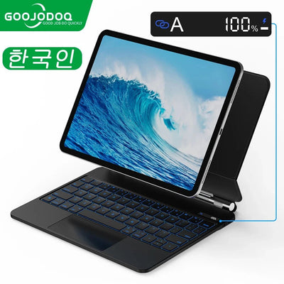GOOJODOQ Magic Keyboard for iPad – Wireless Metal Case with Touchpad (11"/12.9") - TheElecnest