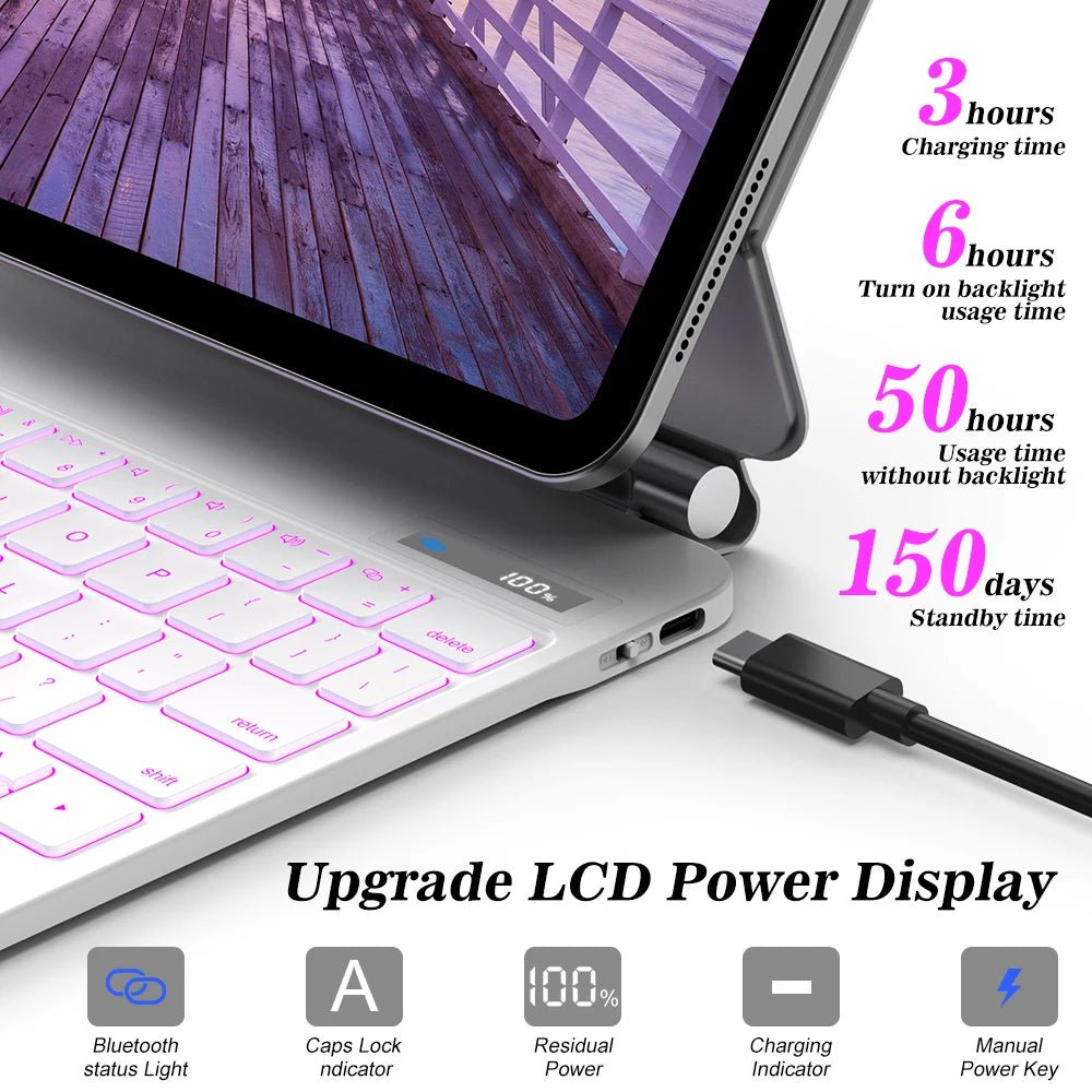 GOOJODOQ Magic Keyboard for iPad – Wireless Metal Case with Touchpad (11"/12.9") - TheElecnest