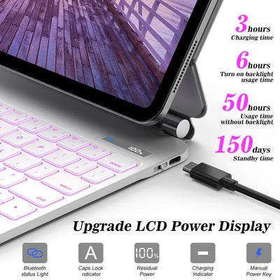 GOOJODOQ Magic Keyboard for iPad – Wireless Metal Case with Touchpad (11"/12.9") - TheElecnest