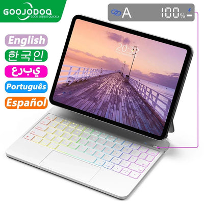 GOOJODOQ Magic Keyboard for iPad – Wireless Metal Case with Touchpad (11"/12.9") - TheElecnest