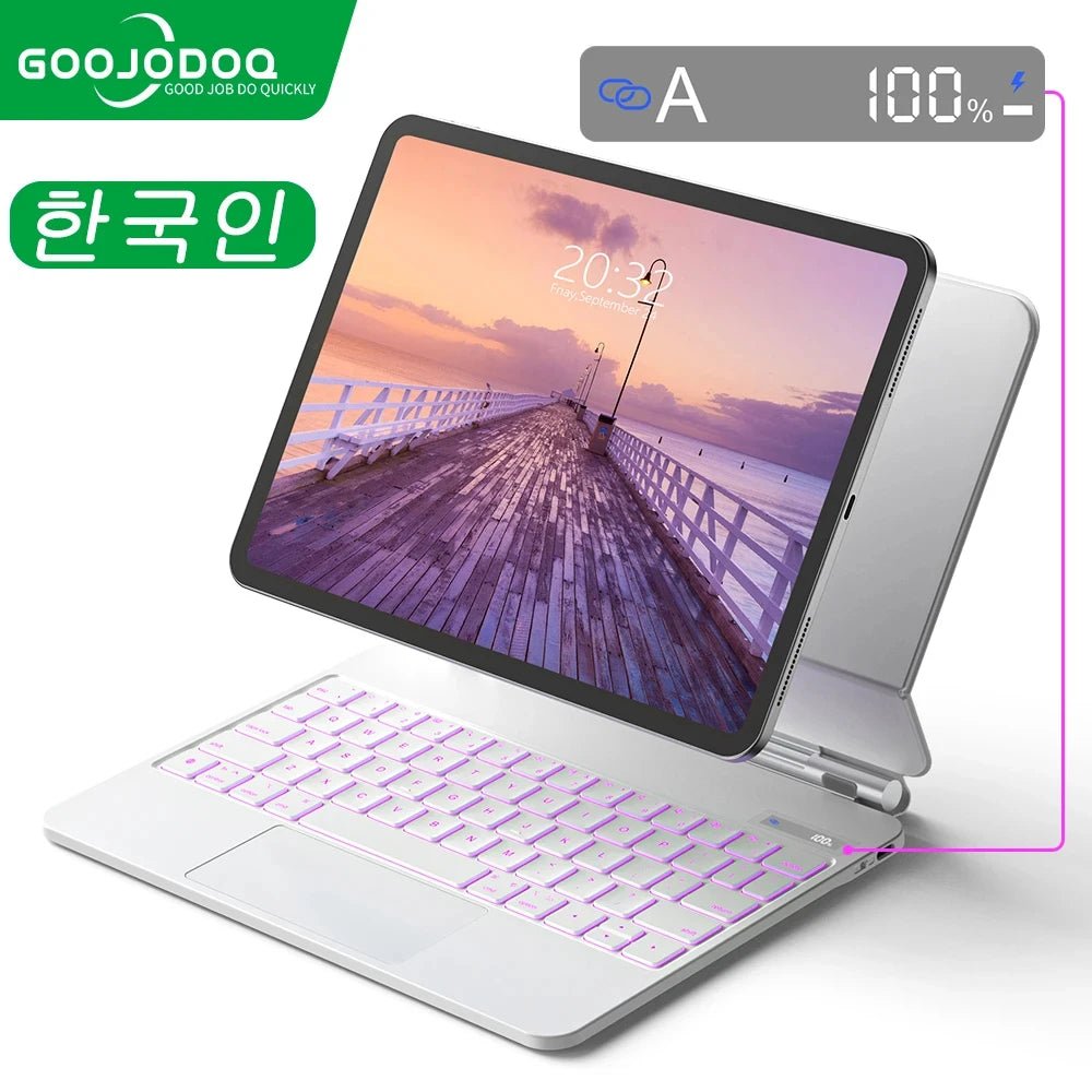 GOOJODOQ Magic Keyboard for iPad – Wireless Metal Case with Touchpad (11"/12.9") - TheElecnest