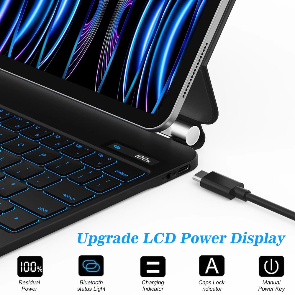 GOOJODOQ Silicon Protective Case with Keyboard for iPad Pro 11" / 12.9" – Shockproof, Drop Resistant, Anti - Dust - TheElecnest