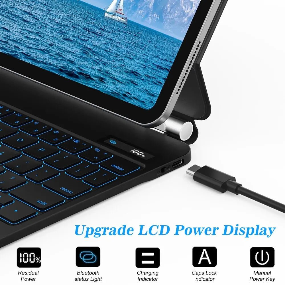 GOOJODOQ Silicon Protective Case with Keyboard for iPad Pro 11" / 12.9" – Shockproof, Drop Resistant, Anti - Dust - TheElecnest
