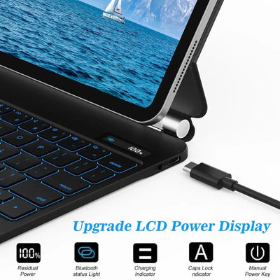 GOOJODOQ Silicon Protective Case with Keyboard for iPad Pro 11" / 12.9" – Shockproof, Drop Resistant, Anti - Dust - TheElecnest