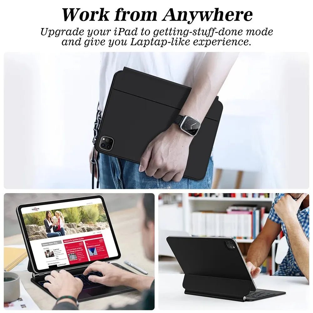 GOOJODOQ Silicon Protective Case with Keyboard for iPad Pro 11" / 12.9" – Shockproof, Drop Resistant, Anti - Dust - TheElecnest