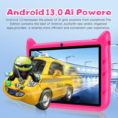 Kids Tablet 7" – Android 13, Quad Core, 4GB RAM, 64GB Storage, Dual Cameras, WiFi - TheElecnest