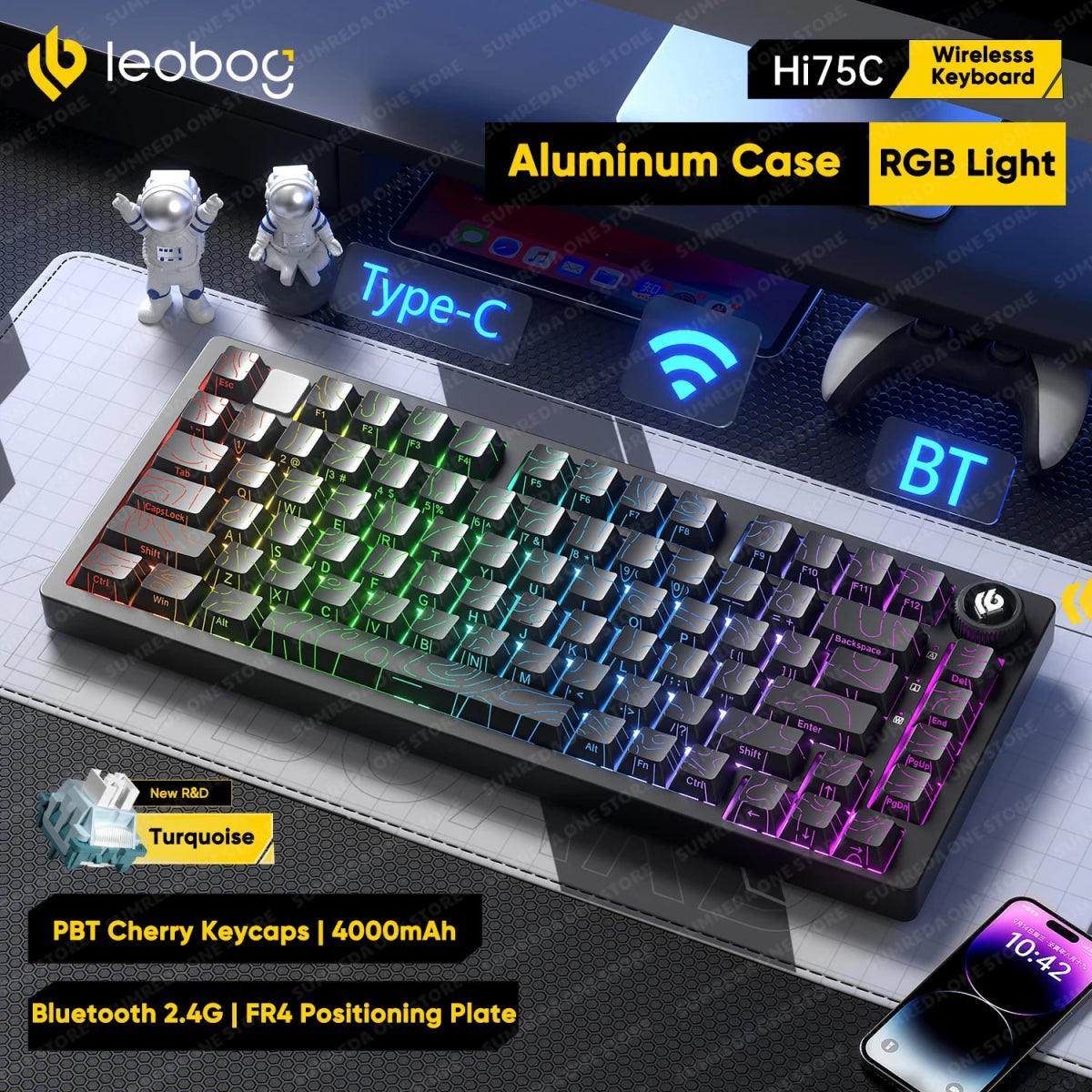 LEOBOG Hi75C Series – 81 - Key Hot - Swappable Mechanical Keyboard with Multi - Mode Connectivity - TheElecnest