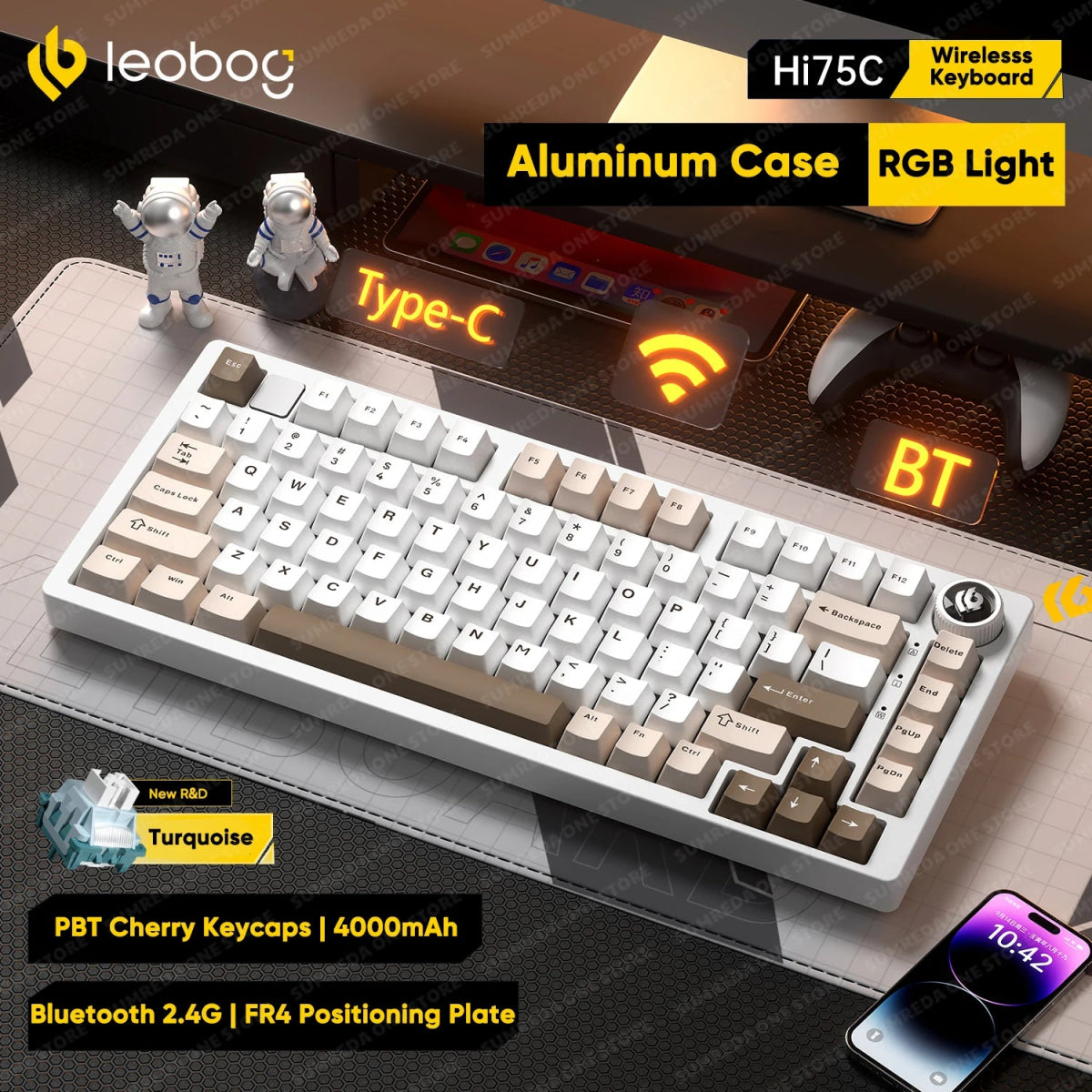 LEOBOG Hi75C Series – 81 - Key Hot - Swappable Mechanical Keyboard with Multi - Mode Connectivity - TheElecnest