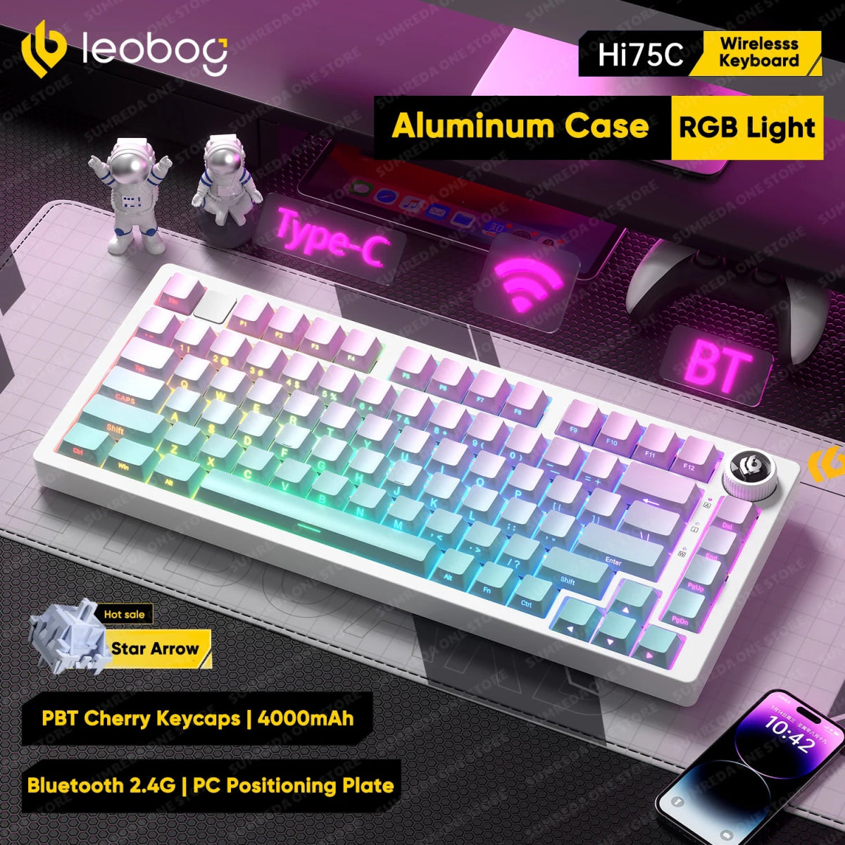 LEOBOG Hi75C Series – 81 - Key Hot - Swappable Mechanical Keyboard with Multi - Mode Connectivity - TheElecnest