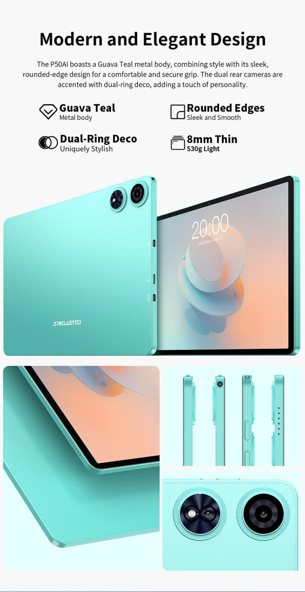 Teclast P50 AI 11" Tablet – Android 15, AI Octa - Core, 6GB RAM, 128GB Storage, 90Hz Display - TheElecnest
