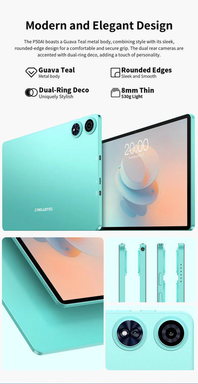 Teclast P50 AI 11" Tablet – Android 15, AI Octa - Core, 6GB RAM, 128GB Storage, 90Hz Display - TheElecnest