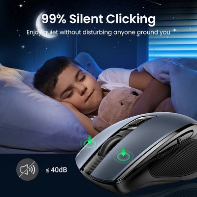 UGREEN MU006 Wireless Ergonomic Mouse – Bluetooth & 2.4G, Silent Click, Adjustable DPI - TheElecnest