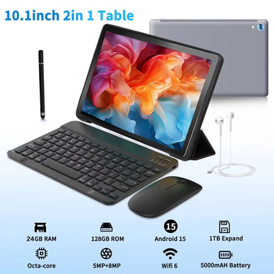 URAO 10" Android 15 Tablet – 24GB RAM, 128GB Storage, Octa - Core CPU, WiFi 6, HD Display - TheElecnest