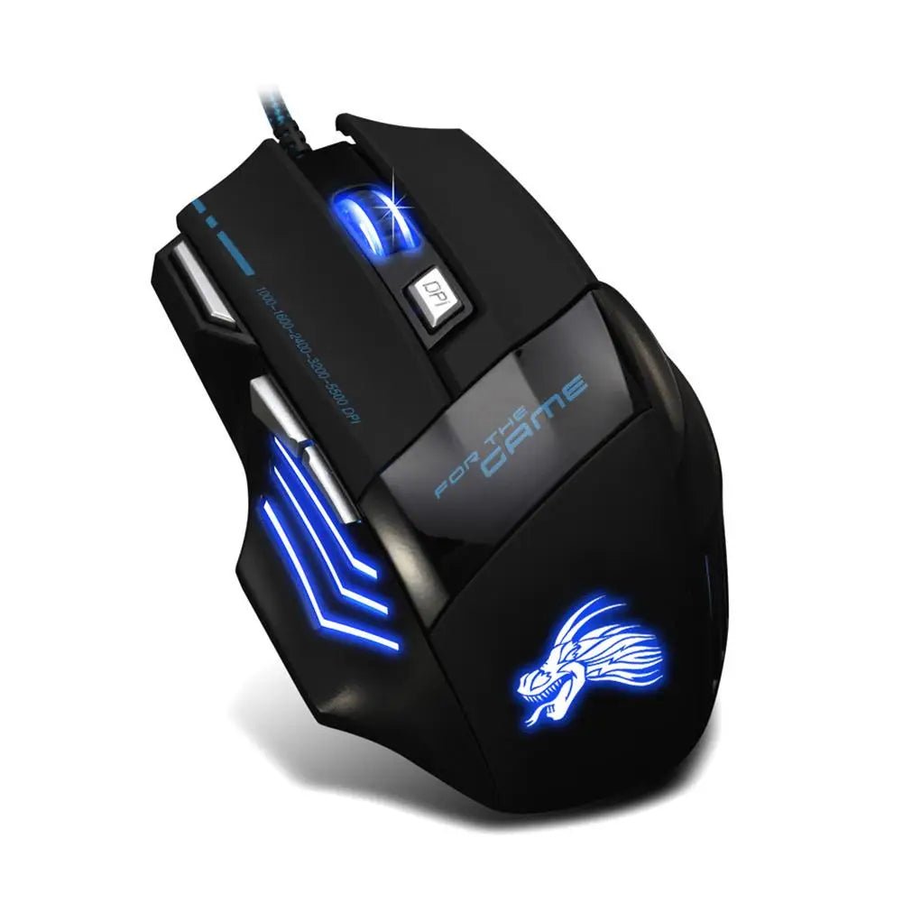 Wired Gaming Mouse – 7 Buttons, Backlit, 5500 DPI Adjustable Optical Sensor for PC Gamers - TheElecnest