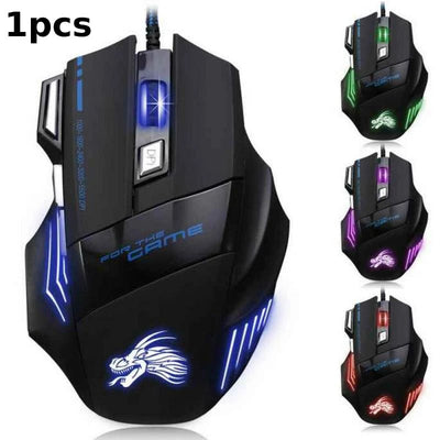 Wired Gaming Mouse – 7 Buttons, Backlit, 5500 DPI Adjustable Optical Sensor for PC Gamers - TheElecnest